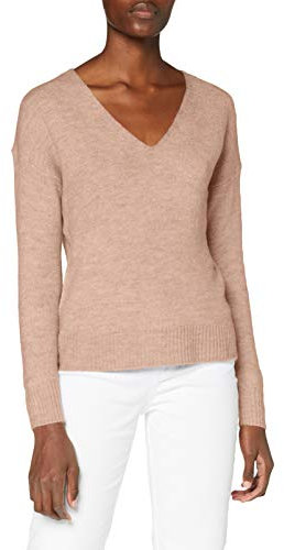JDY Elanora L/S Cuello en V. Knt Noos Suéter, Adobe Rose/Detail:Melange, XS para Mujer