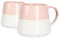 Nicola Spring Ceramic Coffee Mugs Set - 370ml - Pack of 2 Dusty Pink Dipped Flecked Stoneware Coffee Cups Dishwasher & Microwave Safe Large Tea Mugs for Hot Drinks, Hot Chocolate, Tea