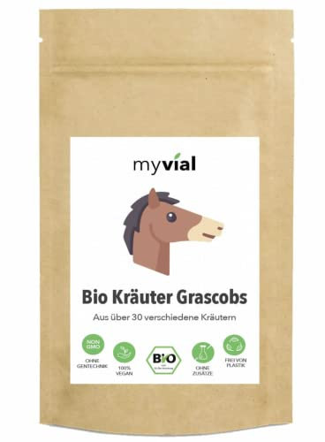 Bio Kräuter-Grascobs 3 kg – Heucobs mit 30 Kräutern aus Deutschland – Leckerli & Ergänzungsfutter für Pferde, Schafe, Kaninchen & Nager – Wiesencobs mit Grassamen & Wiesenflakes