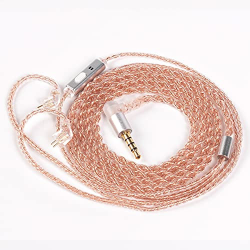 KBEAR Cavo per auricolari, 4N ad alta purezza, in rame a cristallo singolo, per migliorare il suono cuffie cavo di ricambio per TIN Audio T2 T3 T2 PRO KBEAR F1 SE215 SE315 (MMCX, 3,5 mm, Mikrofon)