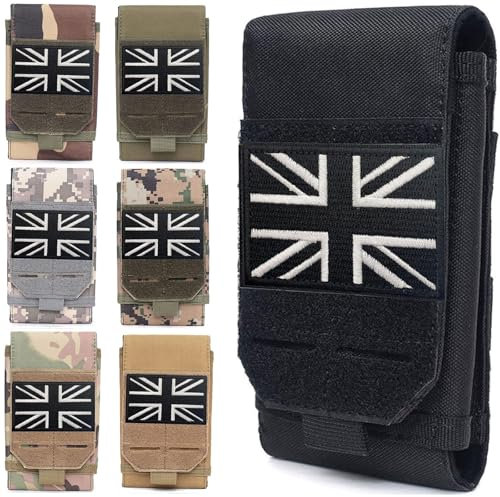 Molle Phone Pouch, Small Molle Pouches, Tactical Cell Phone Holster, Heavy Duty Waterproof Smartphone Case Holder for Vest Belt Waist