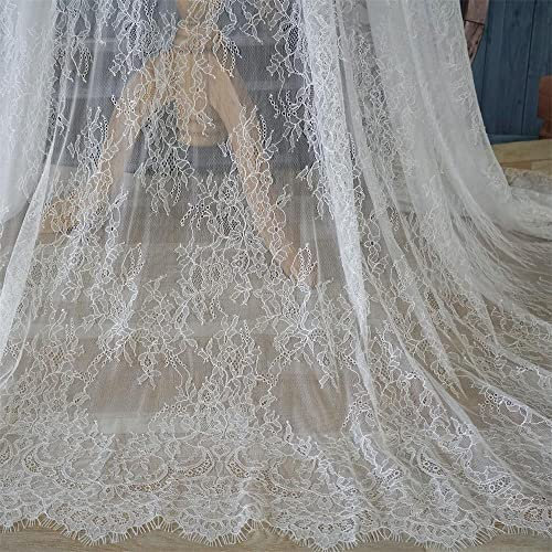 300 cmx150 cm weicher Spitzenstoff, französische Chantilly-Wimpern, Spitzenbesatz, Band für Blumen, Brautkleid, Hochzeitskleid, Blume, afrikanische Spitze, Zuhause, Vintage-Dekor (Blume 1)