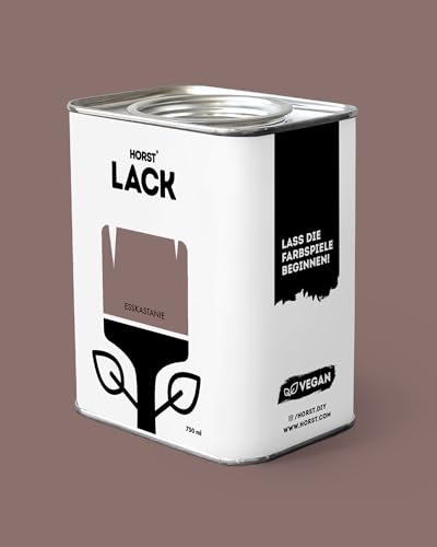 HORST Lack Esskastanie matt 1,5L - Wetterfester Möbel-Lack für Holz, Metall & Kunststoff - Hohe Deckkraft - Geruchsneutral- Spritz- & Tropffrei - Vegan - Braun
