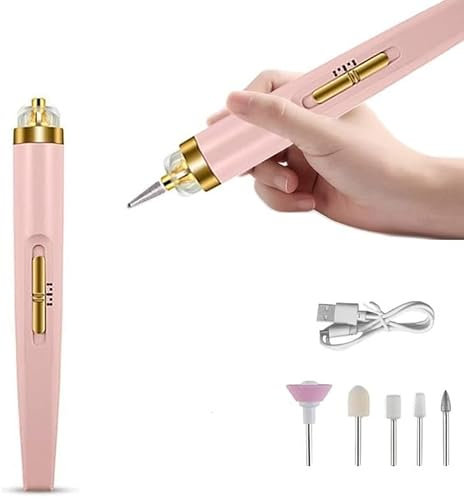 Lima de uñas eléctrica 5 en 1, lima de uñas USB, profesional, velocidad ajustable, portátil, kit de manicura y pedicura, taladro eléctrico para uñas acrílicas, uñas de gel belleza