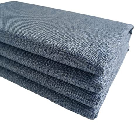 TinaKim Dicker Polsterstoff, für Stuhl, Sofabezug, Bambus-Kunstleinen, Stoffmaterial (Grau/Blau, 3 Meter (150 x 300 cm))