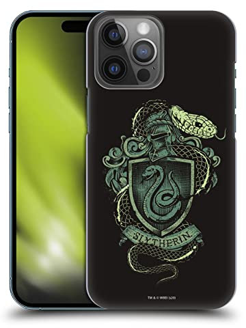 Head Case Designs Officially Licensed Harry Potter Slytherin Deathly Hallows XIV Hard Back Case Compatible With Apple iPhone 14 Pro Max