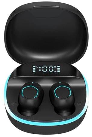 Soundos Auriculares Bluetooth, Auriculares Bluetooth micrófono, Auriculares inalámbricos con Bluetooth 5.1 cancelación de Ruido, sensores táctiles, IPX7 Resistente al Agua, 28 Horas de Tiempo de
