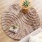 FRAAI | Home & Living Hochflor Teppich Rund - Carvy Arches Taupe - Boho, Modern, Skandinavisch - Wohnzimmer, Esszimmer, Kinderzimmer, Schlafzimmer, Babyzimmer - Fellteppich - Carpet