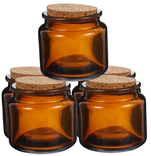 STOBOK 5 Piezas Botella De Vidrio Suministros Para Hacer Velas Mini Tarros De Albañil Minibotellas De Cristal Con Tapa Tarro Pequeño Viales Botellas De Pociones Pequeña Frasco De Medicina