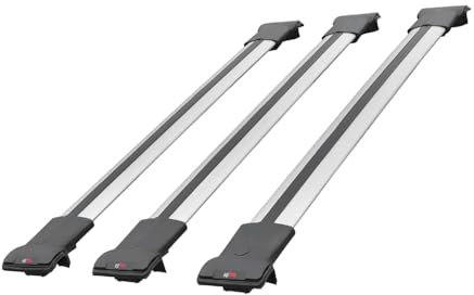 acpar Kompatibel mit Nissan Pathfinder (R51) 2004-2012 Relingträger Fly Modell Dachträger 3 Bars Gepackträger GRAU