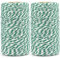 KINGLAKE Butchers Twine String for Crafts, 2mm Green and White String, 200m Bakers Twine Craft Cotton String for Kitchen Cooking Meat, Christmas String for Gift Wrapping, Crafting, Gardening