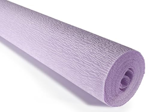 Rollo de papel crepé italiano de alta calidad, pesado, 140 gramos (más de 40 colores) (lila claro (992))