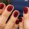 24pcs Short Round False Nails, Glitter Red Stick on Nails Solid Color Press on Nails Removable Glue-on Nails Full Cover Fake Nails Women Girls Nail Art Accessories