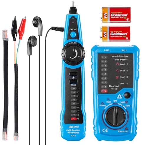 Probador de cables de red, rastreador de cables multifunción, trazador con tono de muestra, localizador de línea RJ11 RJ45, red Ethernet LAN Cat5 Cat6, cable de mantenimiento de colación, prueba de
