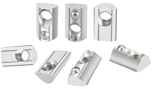 100 Stück Nutensteine M6 mit Zentrierung Kugel Nut 8 T Nutsteine Schrauben Set 30-Serie M6 Aluprofil 30x30 Gleitmutter mit Federkugel für Alu C Profil 3D Drucker CNC, Europäische Normen