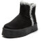 JOMIX Stivali Donna Invernali Bassi Stivaletti Ragazze Imbottiti con Pelliccia Sintetica Calde Comode da Neve MD9764-1 Nero, 41