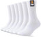 SockWaddles Socken Herren Damen, 6 Paar Baumwolle Atmungaktive Gepolsterte Tennissocken Sportsocken Laufsocken Wandersocken 35-38, Weiß