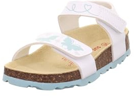 Superfit Mädchen Fussbettpantoffel Hausschuh, Weiß Türkis 1030, 36 EU