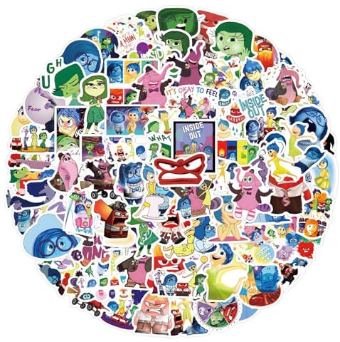 INSIDE OUT Aufkleber für Laptop(120PCS),Geschenk für Kinder Jugendliche Erwachsene Jungen,INSIDE OUT Wasserdicht Vinyl Aufkleber Stickers für Scrapbook,Skateboard,Auto,Gepäck