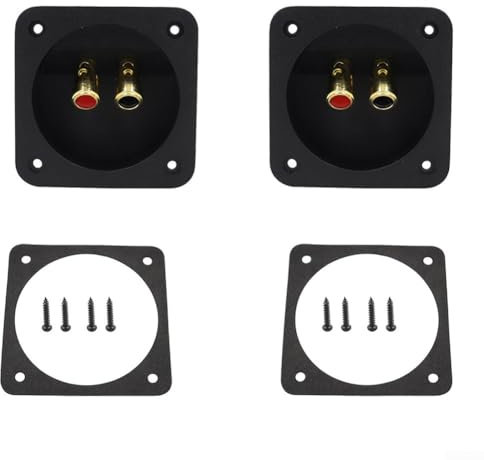 2 unids caja de altavoz Terminal Binding Post, Subwoofer Plug Car Stereo Speaker Box Terminal Connector Audio Junction Boxes, 57 x 57 x 25 mm