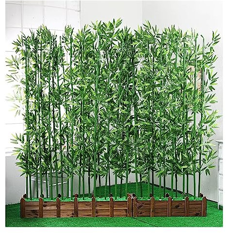 Künstliche Bambuspflanzen für die Inneneinrichtung, freistehender Raumteiler mit Holzsockel, künstlicher Bambusbaum für Hotelschlafzimmer (Farbe: Bambusstange 1,5 m, Größe: 1,2 m Basis – 20