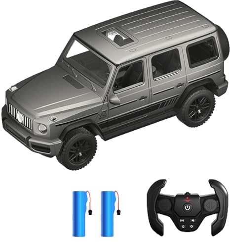 Kodbiby Remote Control Cars 2.4GHz RC Crawler Gesture Sensing Door Opening Three Open Modes One Key Auto Demo Projecting LED Lights Dynamic Music Off-Road Climbing Car Silver 2 Battery