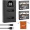 2Pack Shentec 3.7V 1600mAh Li-90B Li-92B Akku und Ladegerät Kompatibel mit Ricoh GR III, GR IIIx, Theta X, WG-6, G900 II, G900SE II, kompatibel mit Olympus TG7/6/5/4/Li-90B/Li-92B