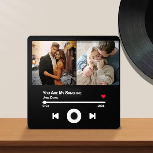 Custom Music Fridge Magnet Personalized Album Fridge Magnet Spotify Song Refrigerator Magnet with Photo Built-in Music Can Play Songs Home Decoration Personalised Music Gifts for Music Lovers (A3)