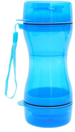 Dog Water Bottle with Food Container for Walking, Portable Leak Proof Puppy Water Bottle, Lightweight Pet Water Bottle for Hiking, Easy to Carry, BPA Free