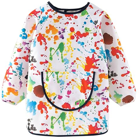 Heyjoin Kids Waterproof Art Smock Graffiti Painting Apron with Long Sleeves | for Toddlers & Children