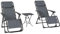 Outsunny Lot de 2 Chaise Longue Pliable et inclinable avec Table d'appoint, Fauteuil Relax Jardin de gravité zéro transat Bain de Soleil avec Porte-gobelets et appuie-tête, Charge 120 kg, Gris