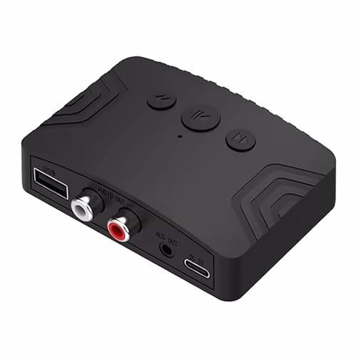 DUOBAGMA Bluetooth 5.3 Adapter,Wireless Audio Receiver U Disk RCA 3.5mm AUX Jack Stereo Musik Receiver für Verstärker Lautsprecher Headsets