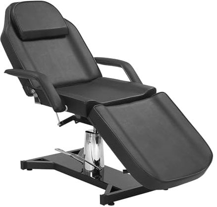 HaiYiZuhause Tattoo-Stuhl, 360° schwenkbare verstellbare Tattoo-Liege, Mehrzweck-Gesichtsstuhl mit Hydraulikpumpe, Gesichtsliege für Kosmetikerin, schwarz
