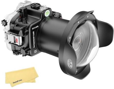 Seafrogs Underwater Housing for Canon EOS R50, 40M Waterproof Case with WA005A Long Dome Port Kit, Waterproof Scuba Diving Case for Canon R50+24-70mm f/2.8, EF 24-105mm f/4