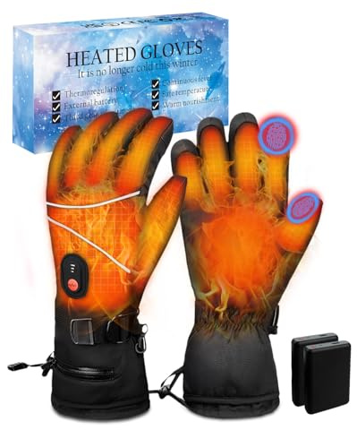 Maraiss Heated Gloves Rechargeable for Men Women, 2025 Upgraded Waterproof Windproof Adjustable Heated Gloves for Outdoor Sports Working Cycling Riding Gifts for Men 6000mAh ((size L))