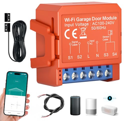 WiFi-Smart-Rollladenschaltermodul, Smart Garagentoröffner WLAN Fernsteuerung mit App, WLAN Garagentoröffner-Modul, Tuya WiFi Rolladenschalter Modul, funktioniert mit Tuya App, Alexa/Google Home