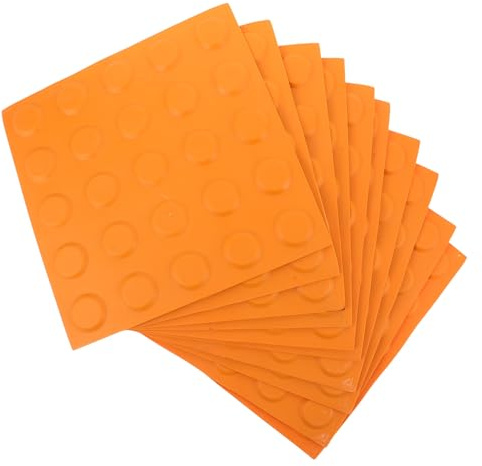 LALADEFIEE 10 Stück Taktile Rutschfeste PVC Blindenleitsystem Pflastersteine mit Noppen für Blindenwege Gehwege und Barrierefreie Orientierung
