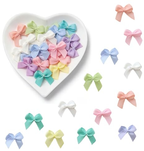 THXFUNAREA 128 Pezzi Fiocchi Regalo Mini Decorativi Fiocco Matrimonio Adatto per Confezioni Regalo di Compleanno di San Valentino Colorazione Macaron