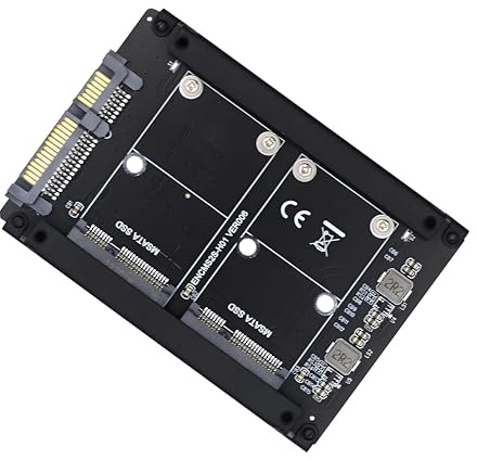 Dual MSATA Mini-SATA SSD Card JBOD Raid0 Span Bridge to 2.5inch SATA Combo HDD Disk Drive Enclosure