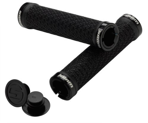(talla_nica, Black) - SRAM MTB Locking Grips with 2 Clamp and End Plug