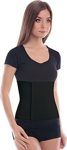 TOROS-GROUP Postpartum Gürtel/Postoperative Binder Bauch Band Elastische 24 cm (Large, Schwarz)