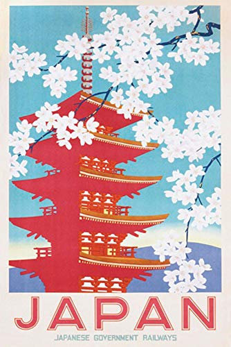 Close Up Japan Poster Japanese Government Railways (61cm x 91,5cm) + 1 Traumstrand Poster Insel Bora Bora zusätzlich