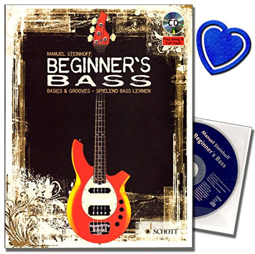 Beginner's Bass - Basics Grooves - spielend Bass lernen - Bassschule für die junge Bassisten - Lehrbuch mit mp3-CD und herzförmiger Notenklammer