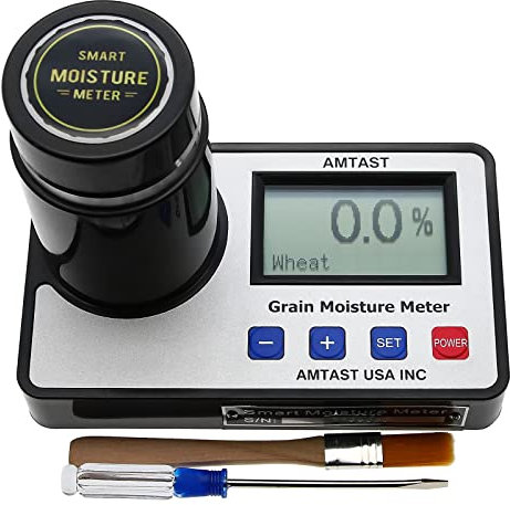 AMTAST Grain Feuchtigkeitsmessgeräte Smart Grain Moisture Meter für 22 Körner Weizen Mais Kaffee Kakaobohnen Leinsamen Sojabohnen Reis Mandeln Erdnüsse Pergament Kaffee Sesam Sorghum Raps Gerste