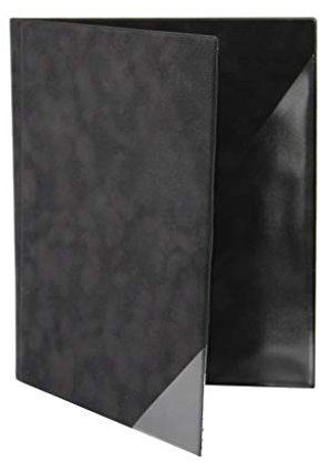 ggm® Chormappe SCARLETT DIN A4 extra Breit, inkl. 4-Ring Mechanik, Mircofaser Optik, Farbe: schwarz