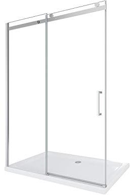 Porta Doccia Scorrevole Nicchia Lusso Vetro 8 MM Easy-clean Reversibile H.190 (158-160,5 H.190 cm)