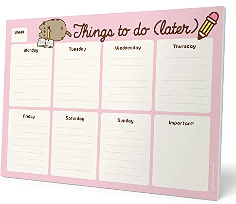 Grupo Erik Wochenplaner Block A4 Kalender Planer Pusheen Cat Rose -Tischplaner A4 - Tischkalender ohne Datum - Schreibtischunterlage Papier