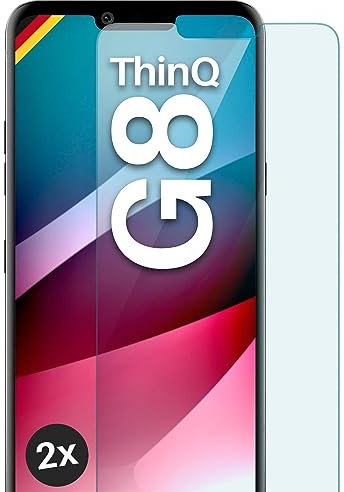 moex ShockProtect Panzer Schutz Glas für LG G8 ThinQ Schutzfolie 9H Härte, Panzerfolie kratzfest und bruchsicher, HD Displayschutzfolie Ultra-Klar, Schutzglas Folie, 2x Stück