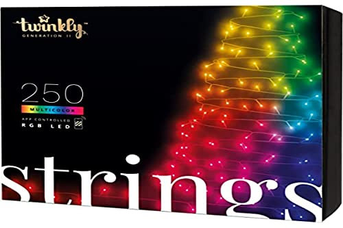 Twinkly - TWS250STP 250 RGB-Multicolor-LED Lichterkette - App-gesteuerte LED Weihnachtsbeleuchtung mit schwarzem Kabel (20m) - Unterstützt IoT & Razer Chroma - Dekorationen für Innen- und Außenbereich