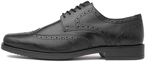 Hush Puppies Herren Brace Brogue Schuluniform-Schuh, Schwarz, 40.5 EU